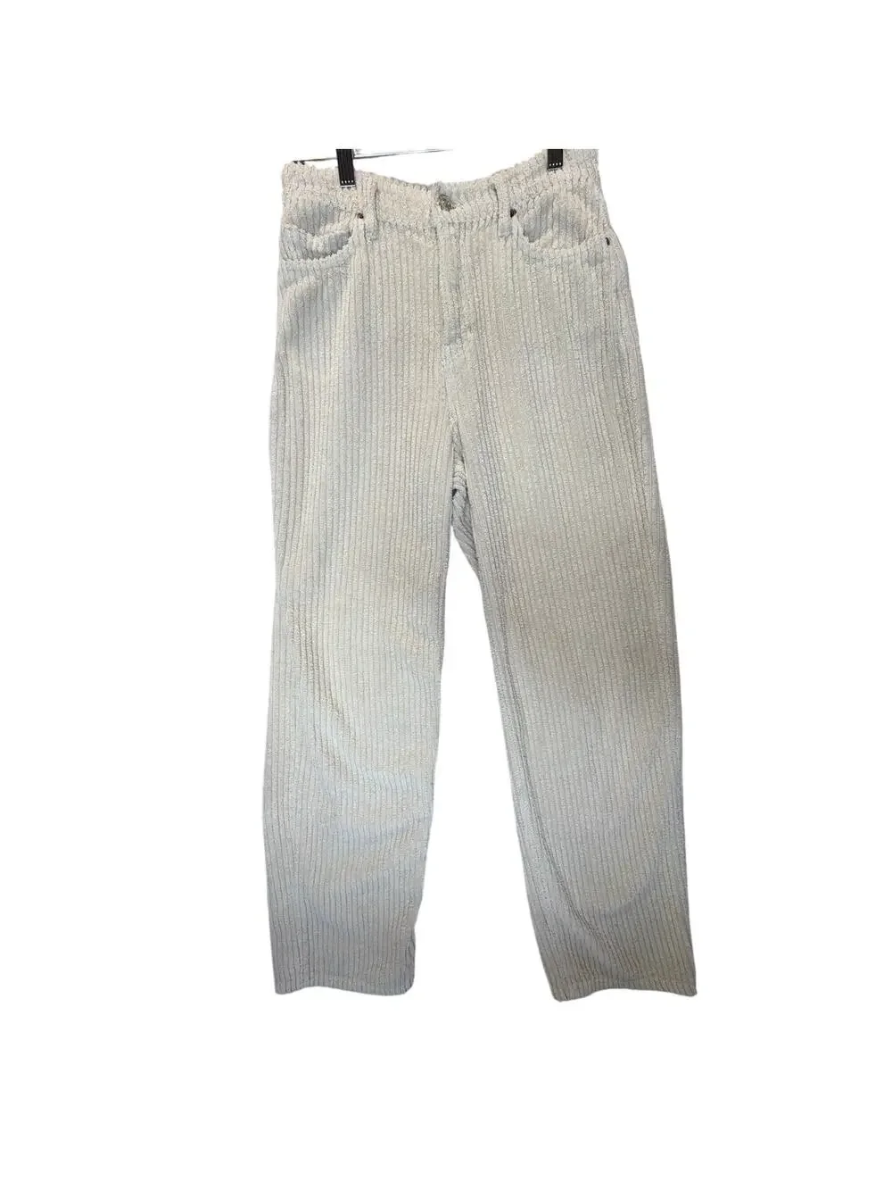Reformation Preston Baggy High Rise Straight Corduroy Pants 25 Cream Ivory